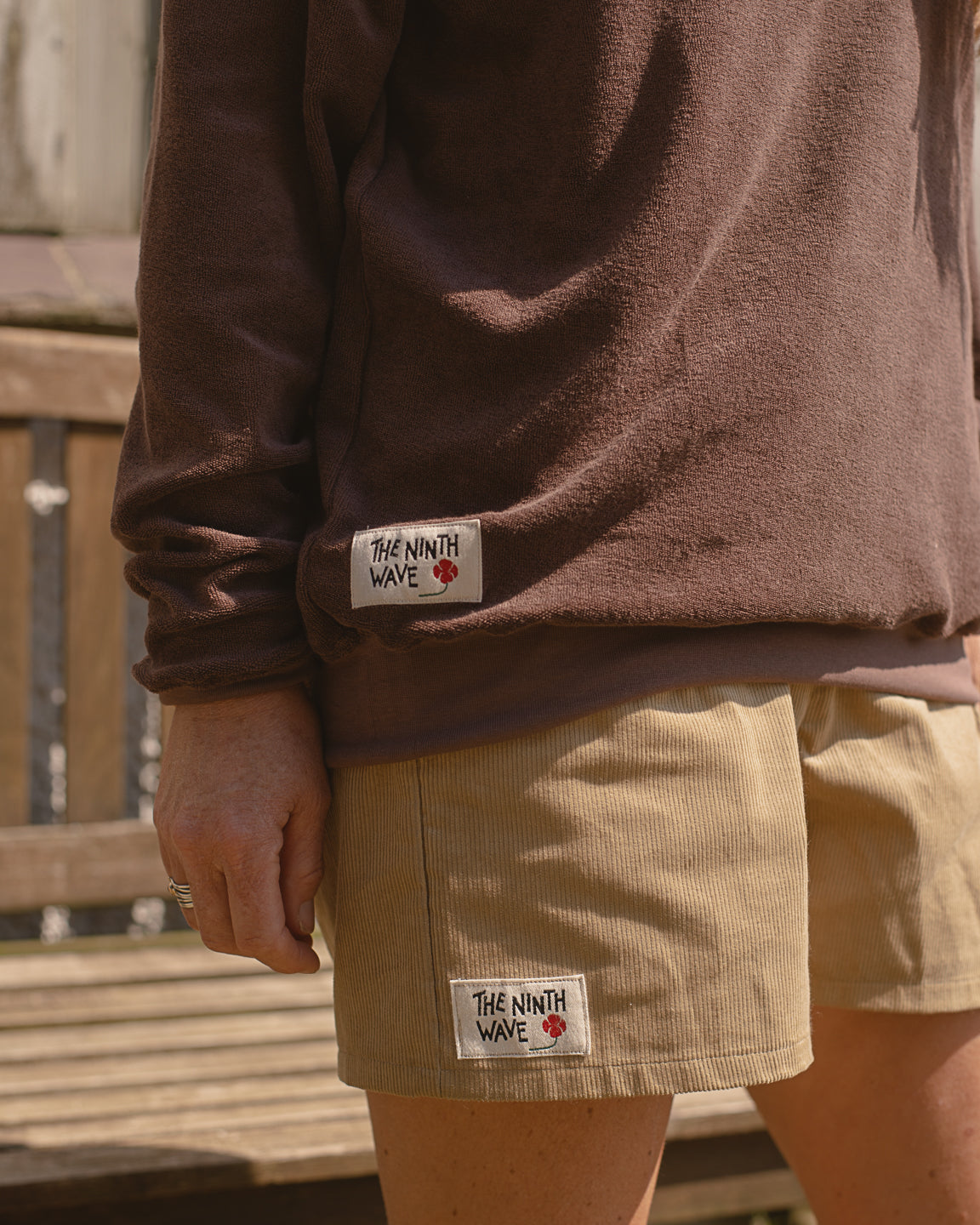 Organic Cotton Towelling Sweatshirt - Soft Brown