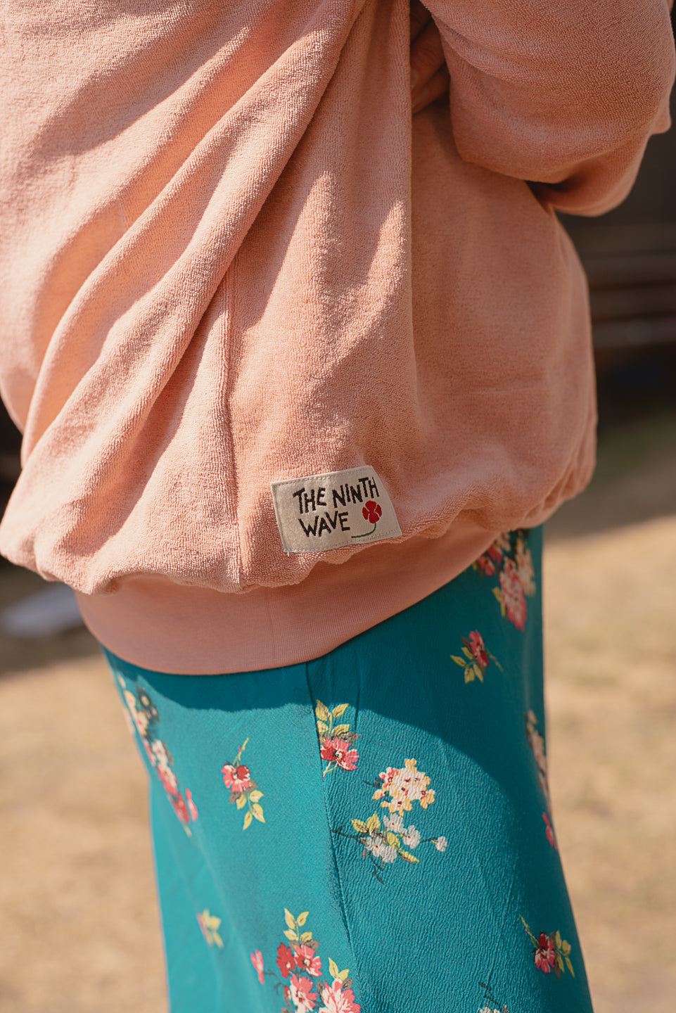 Organic Cotton Towelling Sweatshirt  - Old Rose