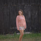 Organic Cotton Towelling Sweatshirt  - Old Rose
