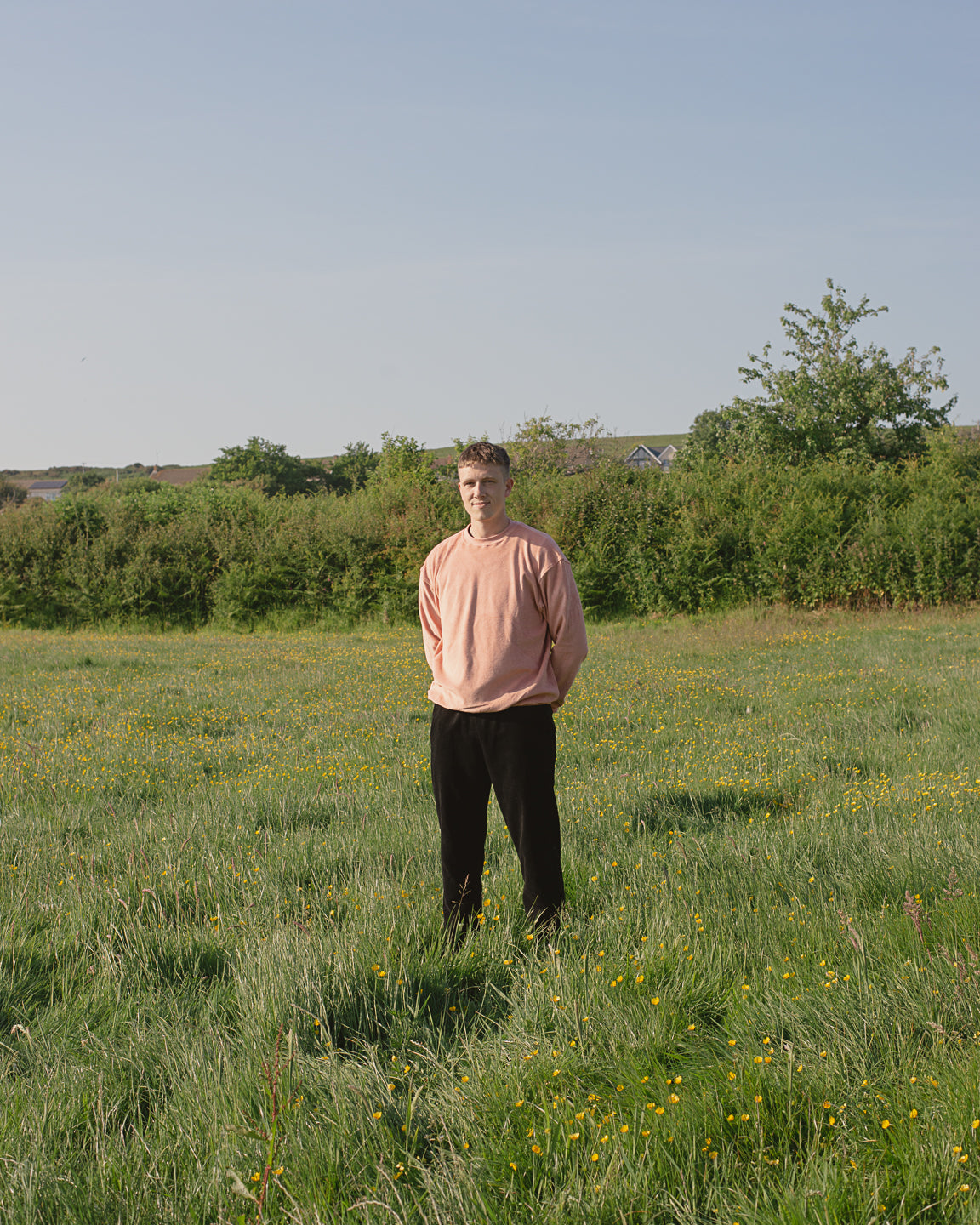Organic Cotton Towelling Sweatshirt  - Old Rose