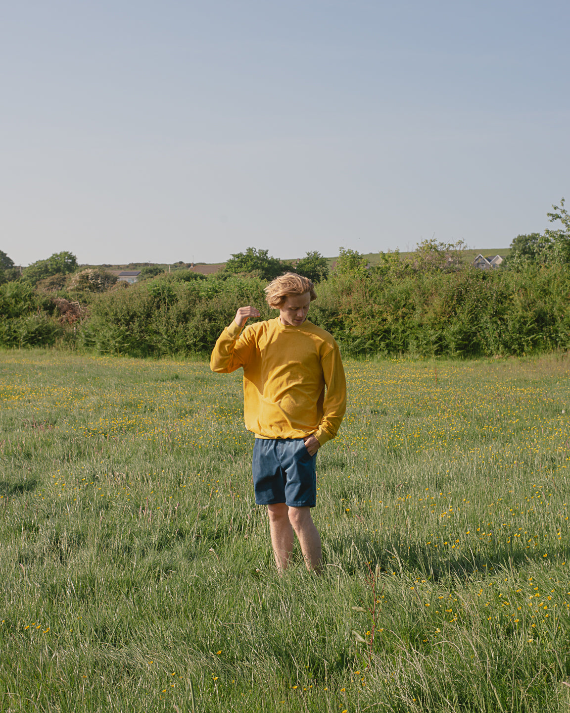 Organic Cotton Towelling Sweatshirt  - Sunflower
