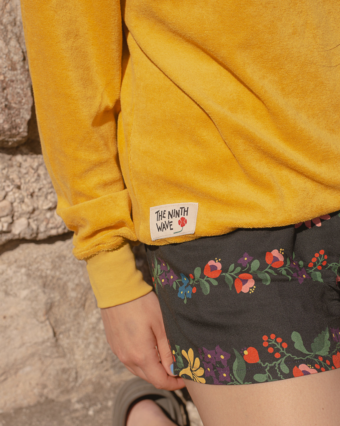 Organic Cotton Towelling Sweatshirt  - Sunflower